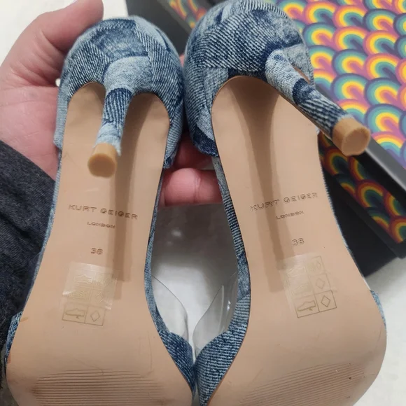 From Kurt Geiger London, the Belgravia Vinyl High - Denim Color - Picture 5 of 10